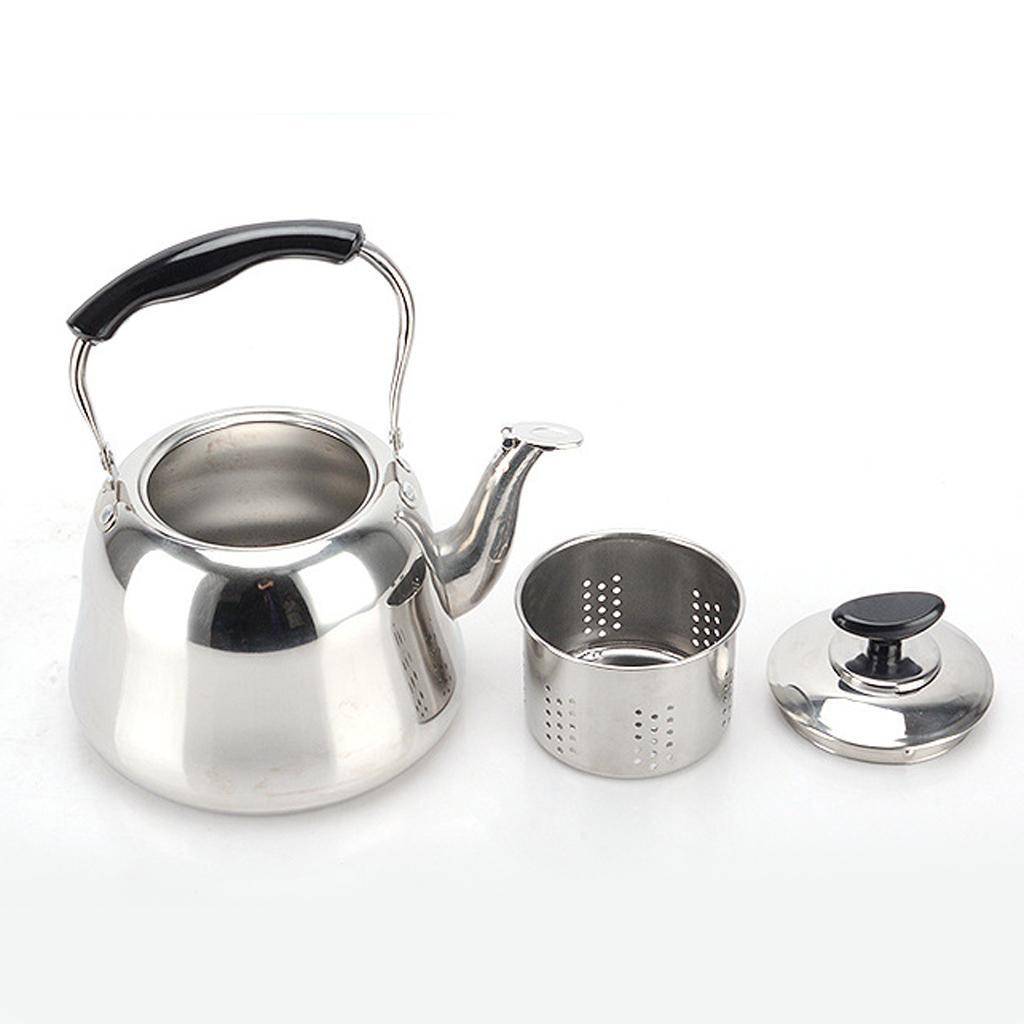 2x Stainless Steel Hot Water Tea Kettle with Whistle Sound Infuser Teapot 3L