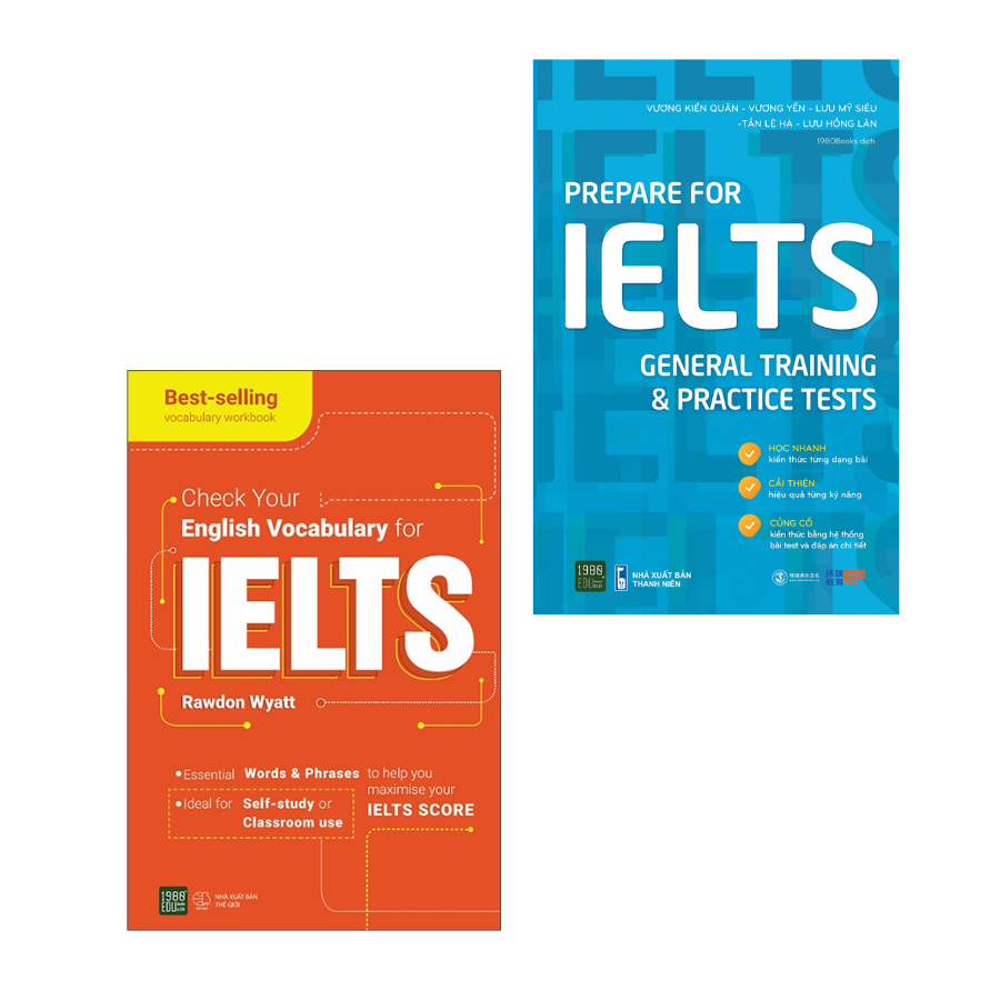 Combo 2 Cuốn: Check Your English Vocabulary For IELTS + Prepare For IELTS General Training & Practice Tests