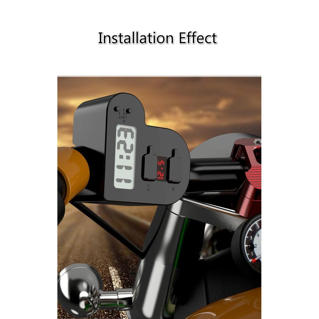 Bộ sạc xe scooter 2 cổng USB 2.1A chống thấm nước
