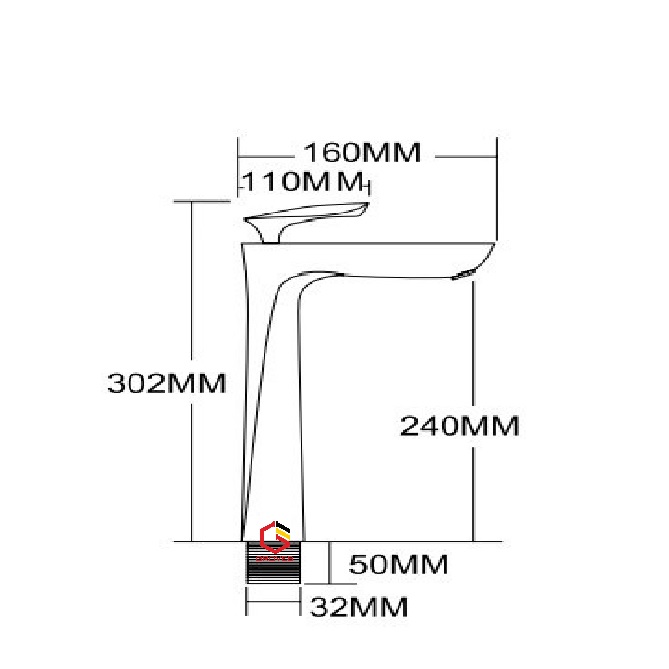 Vòi rửa mặt thân cao tay lá GR5110C