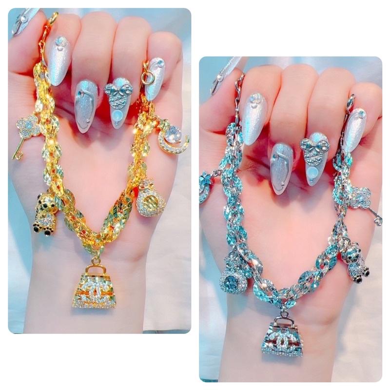 Lắc tay xoắn lớn 5 charm