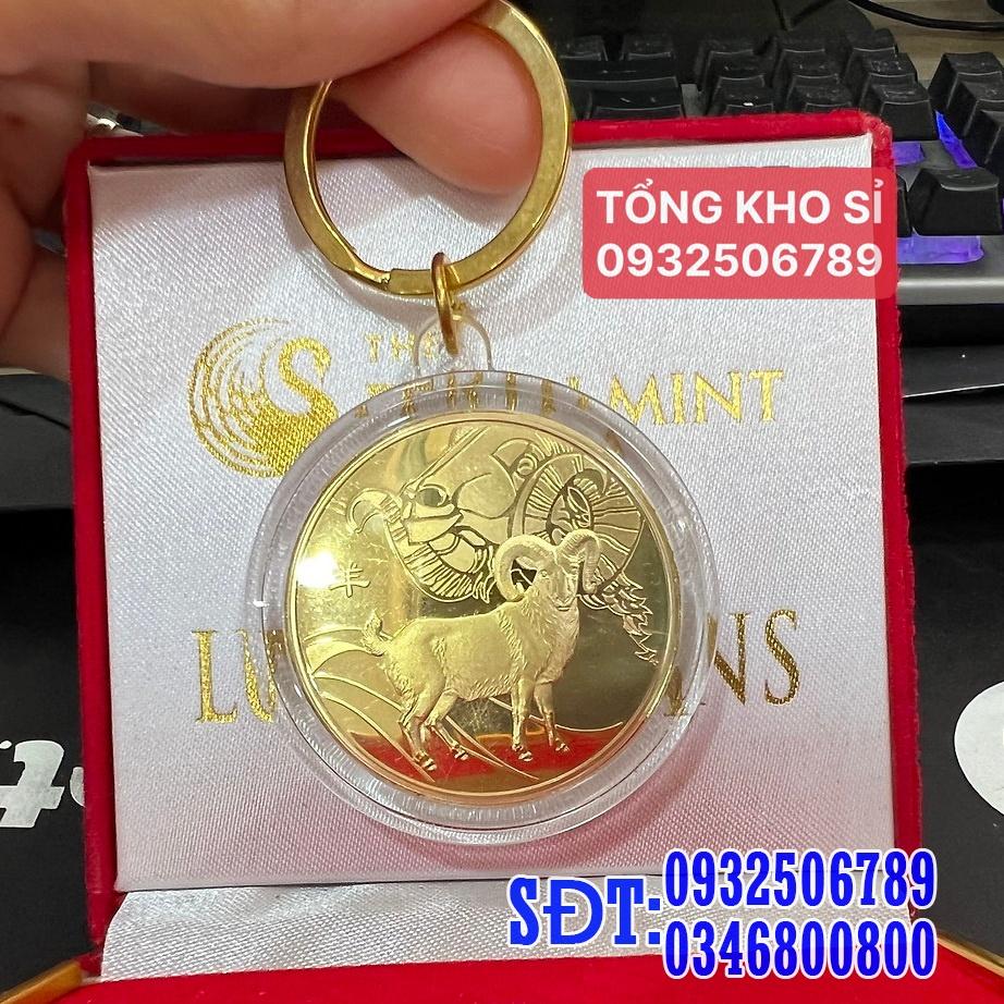 Móc Khóa 12 Con Giáp CON DÊ - MÙI Đồng Xu Phong Thủy May Mắn - AnNhien