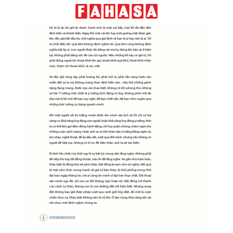 Sách - Ngụy Trang Của Suy Tưởng - Masks Of Thought - Bìa Cứng