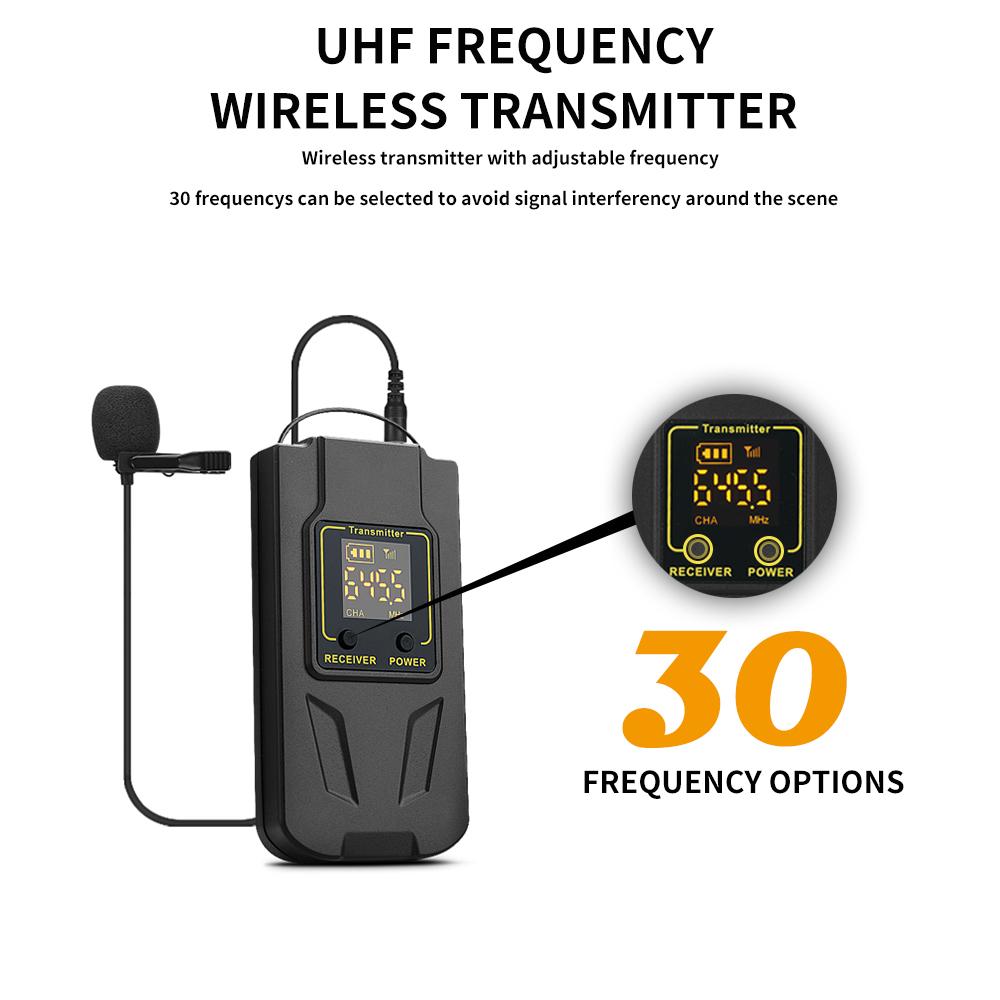 Micro Lavalier không dây UHF để quay video Ghi âm cuộc phỏng vấn trực tiếp Micro Lavalier cho điện thoại và máy ảnh, WM10 Màu: AB