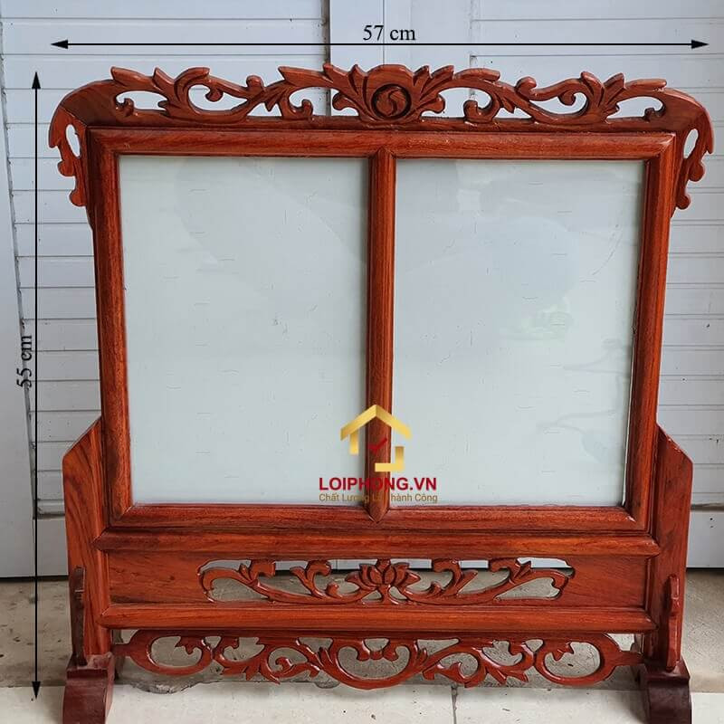 Khung ảnh thờ đôi bằng gỗ hương kích thước ảnh 20x30 cm