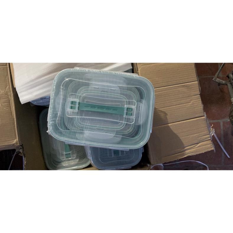 SÉT 5 HỘP ĐỰNG ĐỒ TỦ LẠNH ĐA NĂNG 2 LỚP CAO CẤP CÓ NẮP ĐẠY ĐỰNG THỰC PHẨM