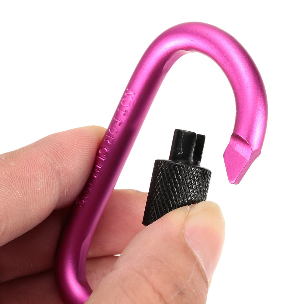 9 Cái Móc Khóa Carabiner Chữ D Bằng Hợp Kim Nhôm Với Vòng Dây Thép