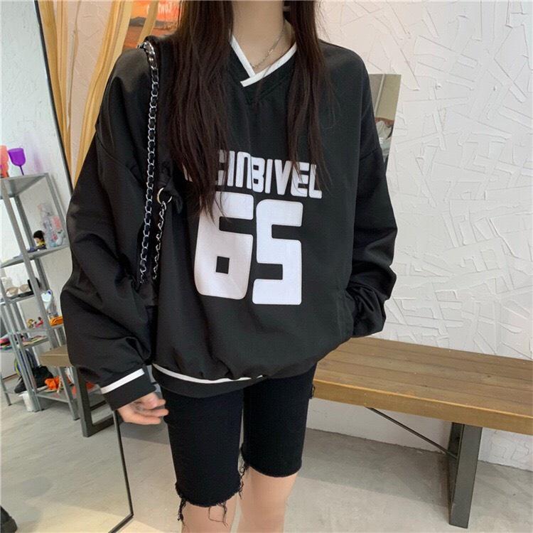 Áo nỉ nam nữ form thụng thời trang ulzzang -Áo sweater tay dài số 65 dáng rộng unisex phong cách Hàn Quốc