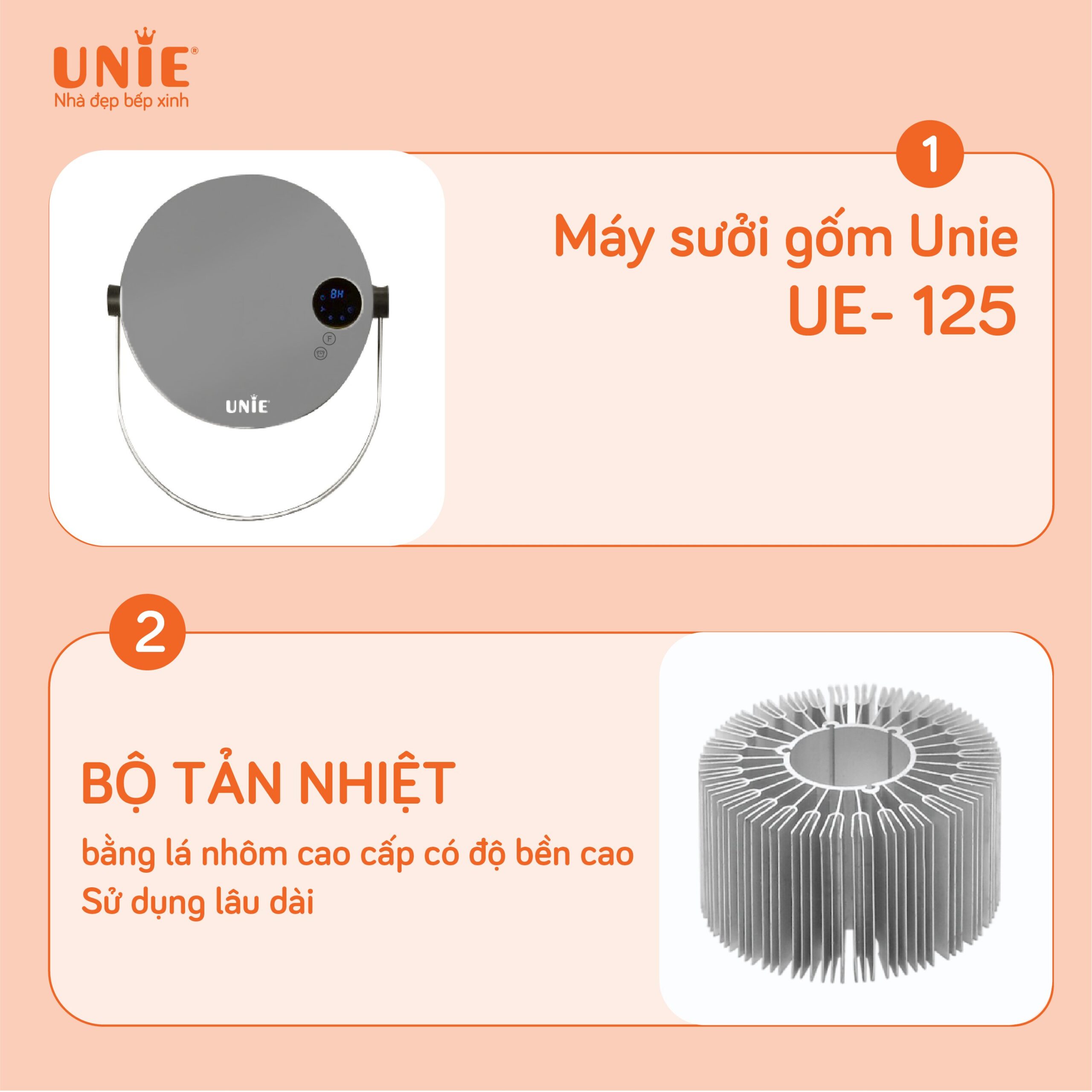 Máy sưởi nhà tắm Unie UE-125 nhỏ gọn - Hàng chính hãng