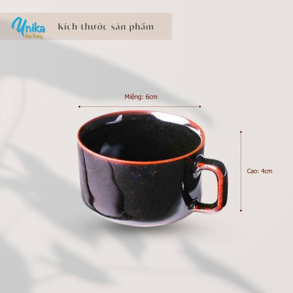 Cốc Uống Nước Chè Có Quai men cánh gián D6*R6*C4 - Gốm Sứ Bát Tràng