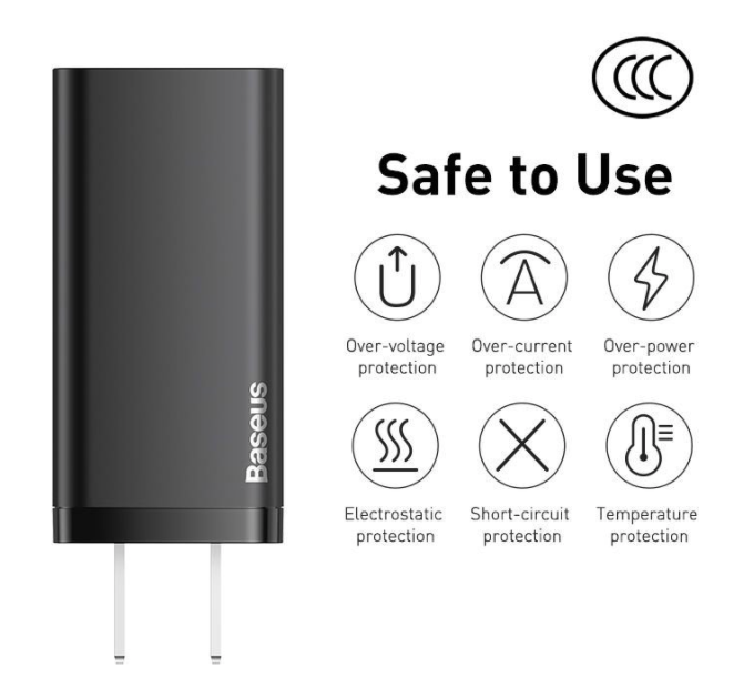 Hình ảnh Củ Sạc Siêu Nhanh, Nhỏ Gọn Baseus GaN2 Lite Quick Charger 65W ( Type-C + USB Port) - Hàng Chính Hãng