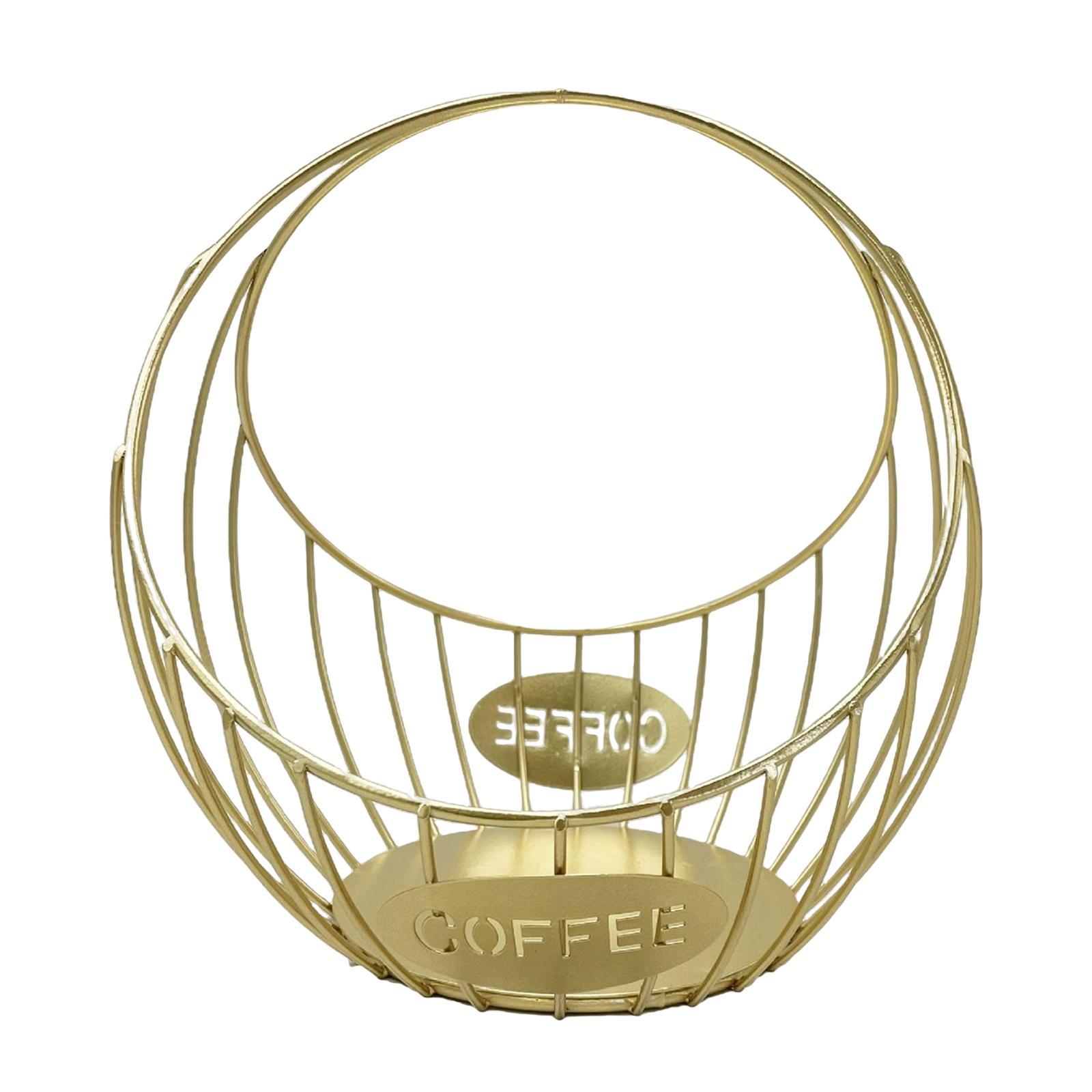 Coffee Pod Holder Organizer, cup holder   Holder Storage Basket , Gold