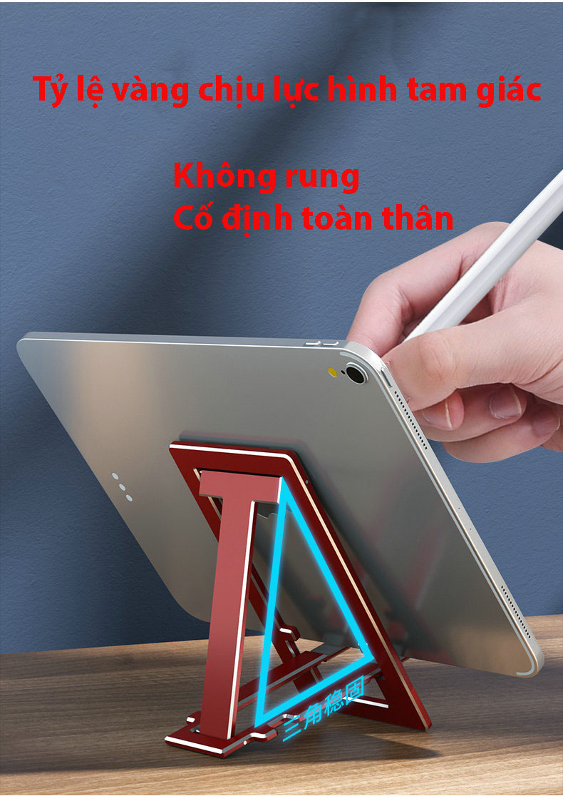 Giá Đỡ Để Bàn Cho Điện Thoại, iPad, Máy Tính Bảng  Hàng Chính Hãng KitAcoom - Chất Liệu Hợp Kim Nhôm Cao Cấp Có Thể Gấp Gọn Và Mang Theo Tiện Dụng 