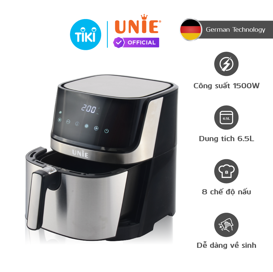 Nồi chiên không dầu UNIE UE-600 dung tích 6.5L công suất 1500W - Hàng chính hãng