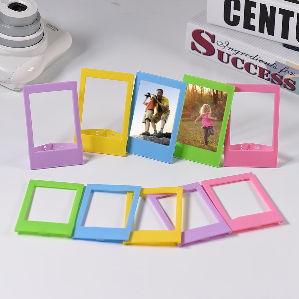Set 10 Khung ảnh để bàn bằng nhựa nhỏ 3 "Mini Bằng Nhựa 5 Màu Cho Fujifilm Instax Mini 8 7s 90 25 50s 9 Sp-1 Sp-2