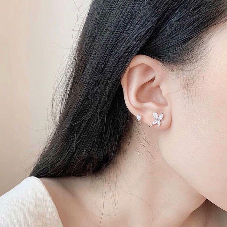 Bông tai cánh bướm đá sang chảnh tiểu thư thanh lịch
