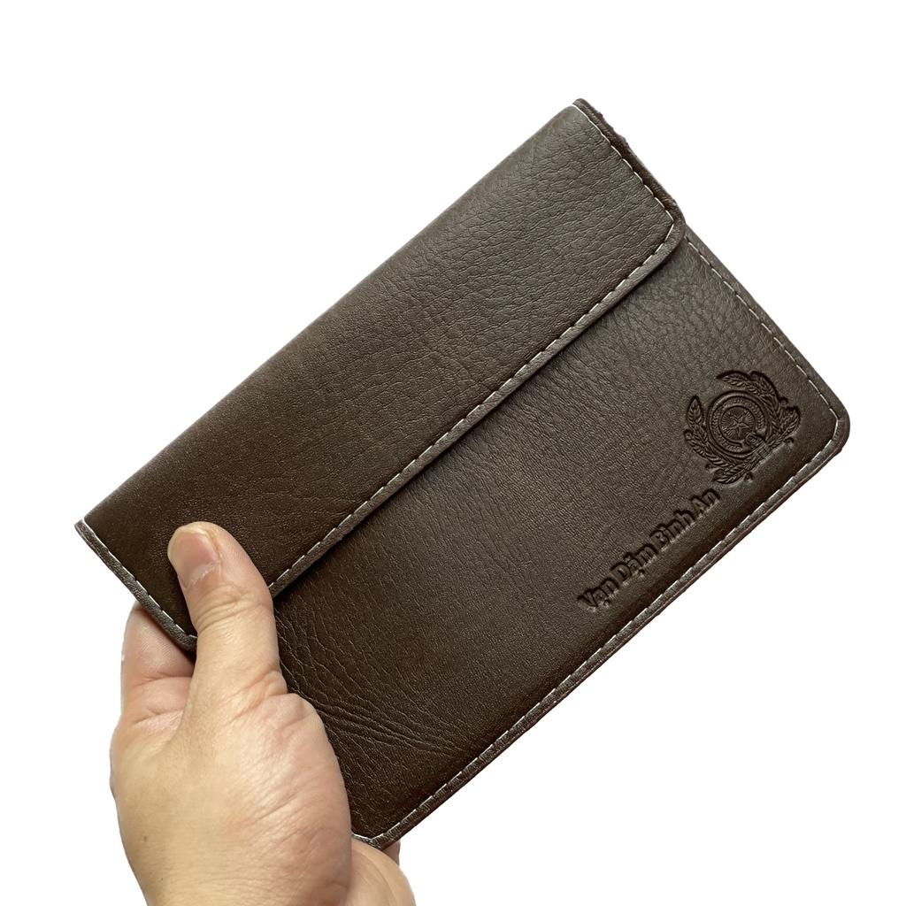 Ví Đựng Giấy Tờ Xe Ô Tô, Ví đựng giấy tờ đăng kiểm ô tô màu nâu Logo hãng xe, Quốc Huy cao cấp tiện lợi