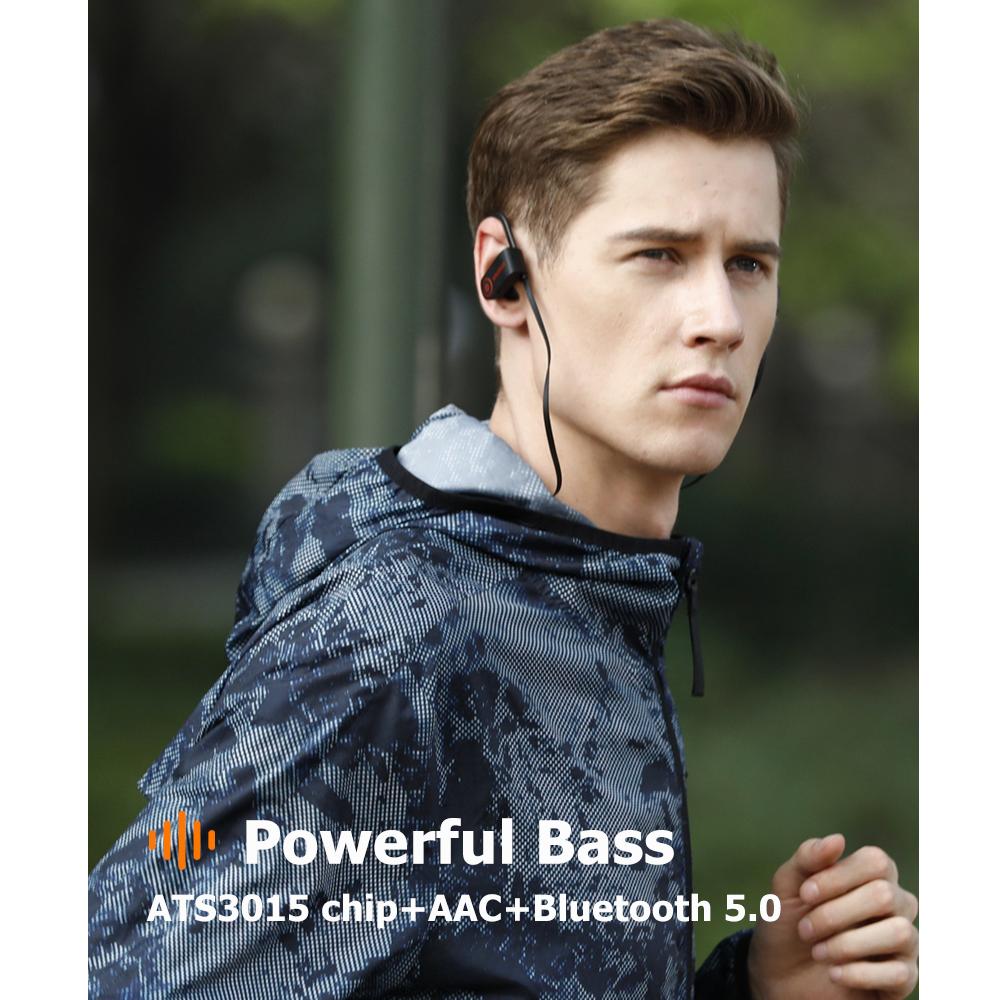 Tai nghe Bluetooth Wavefun XBuds Tai nghe không dây có móc tai IPX7 Chống nước Tai nghe thể thao Super Bass Chế độ chơi game Âm nhạc Màu sắc: Đen