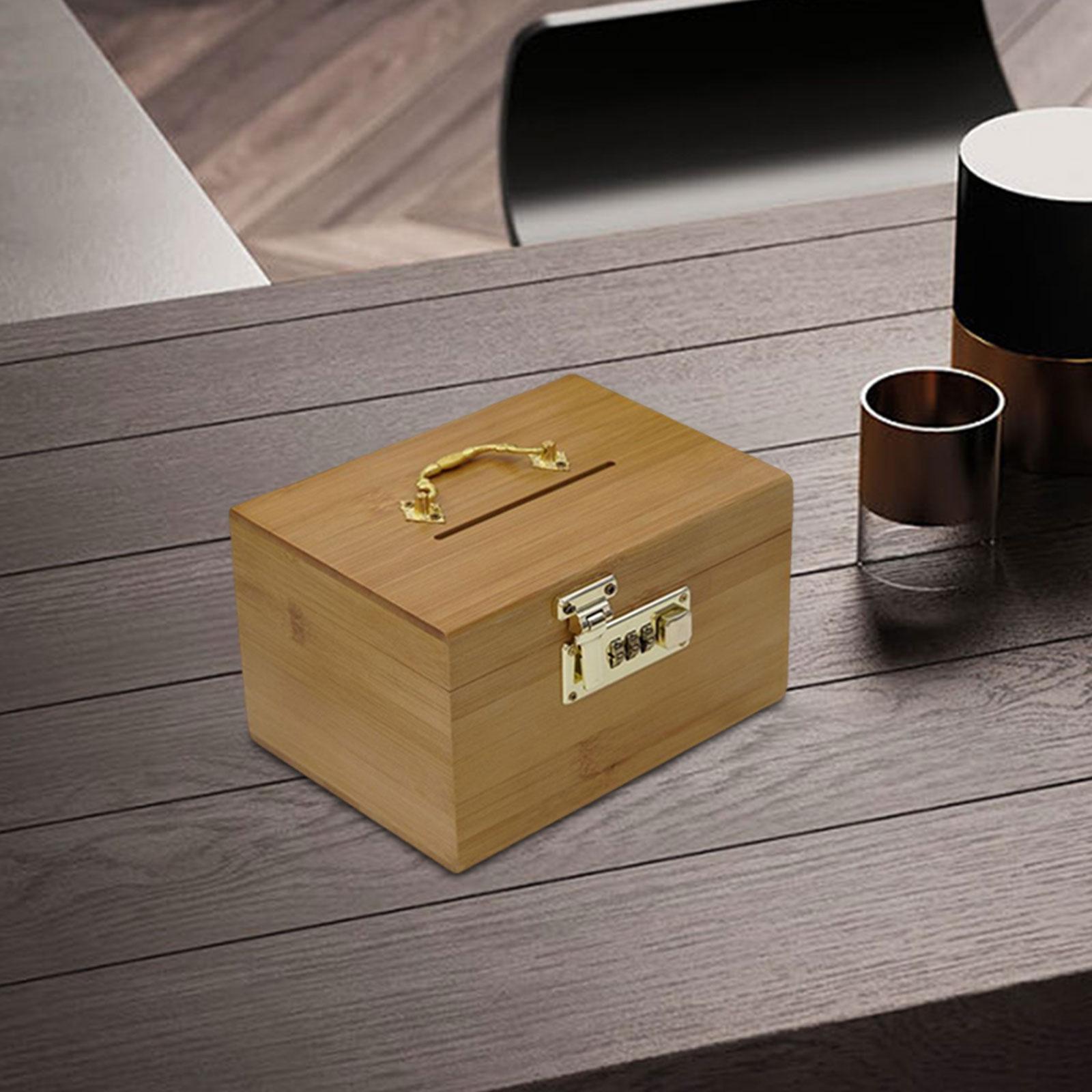 Wood Money Box Decoration Retro Keepsake Wooden Tea Box Wood Storage Organizer Box Jewelry Storage Case for Multipurpose Kids & Adults Gift