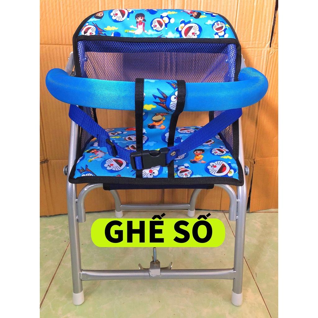 Ghế ngồi xe số có dây an toàn cho bé , GHẾ SỐ XẾP SẮT SƠN TĨNH ĐIỆN CÓ DÂY ĐAI