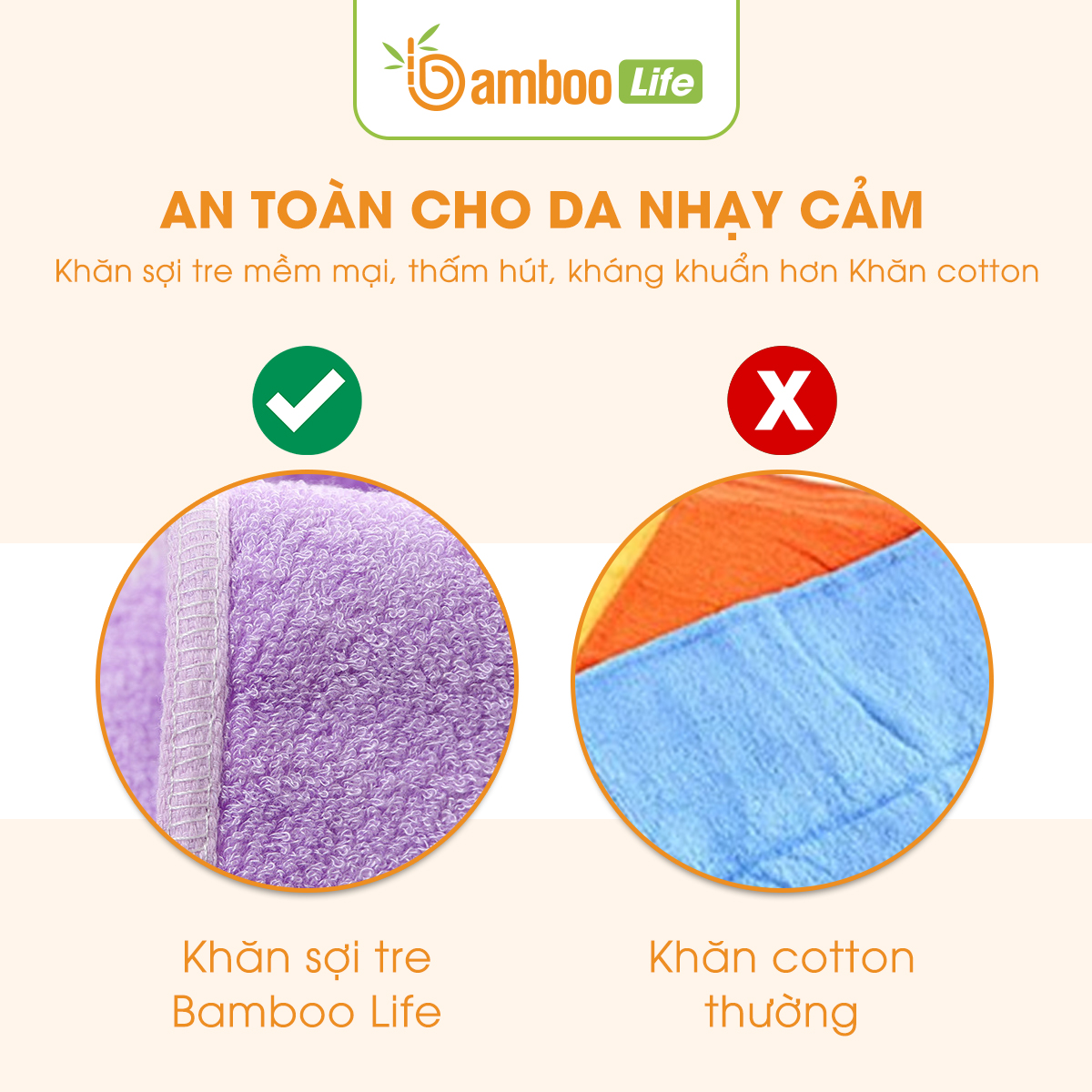 Khăn tắm sợi tre Bamboo Life hàng chính hãng Khăn lau người mềm mại kháng khuẩn siêu thấm hút an toàn cho da ngay cả với trẻ sơ sinh BL046