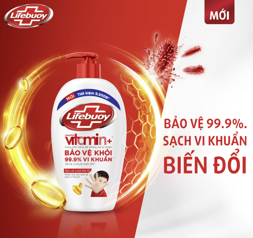 Combo 2 Nước Rửa Tay Lifebuoy Bảo Vệ Vượt Trội 10 Giúp Sạch Khuẩn Và Bảo Vệ Vượt Trội Khỏi 99.9% Vi Khuẩn Tốt Nhất Chai 450g