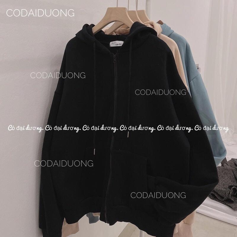 Áo khoác nỉ trơn mũ 1 lớp