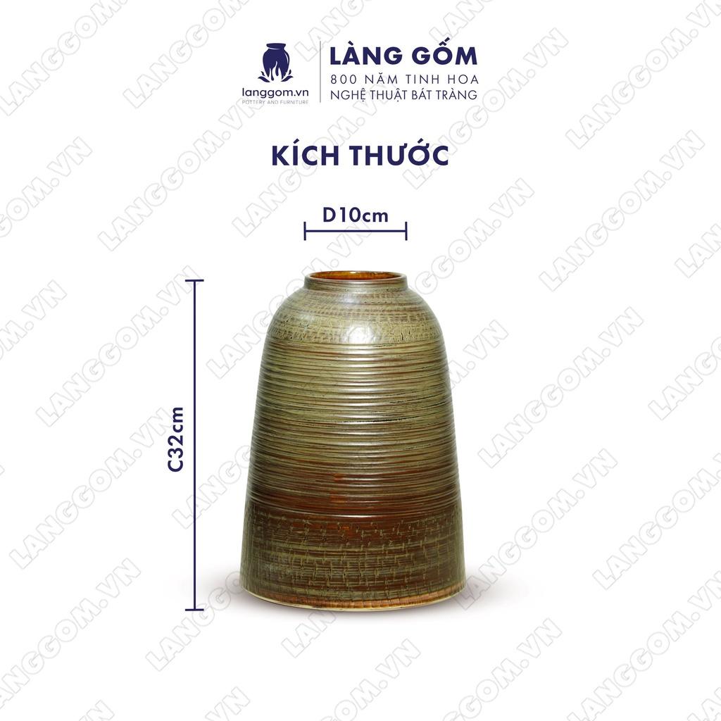 Bình hoa, lọ hoa Gốm sứ Bát Tràng men hỏa biến cao cấp dáng Chuông nhiều màu sắc dùng làm quà tặng, trang trí - Làng Gốm
