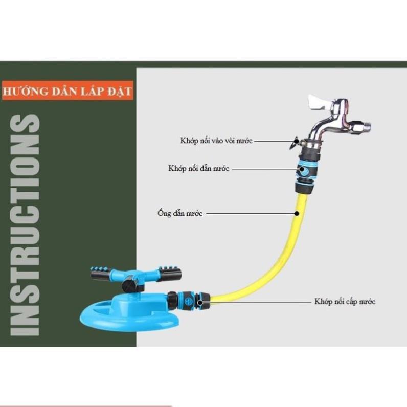 Vòi Phun Nước Tưới Cây, xoay tròn 360 Độ. Tặng kèm 1 khớp nối cấp nước cho béc phun 206799