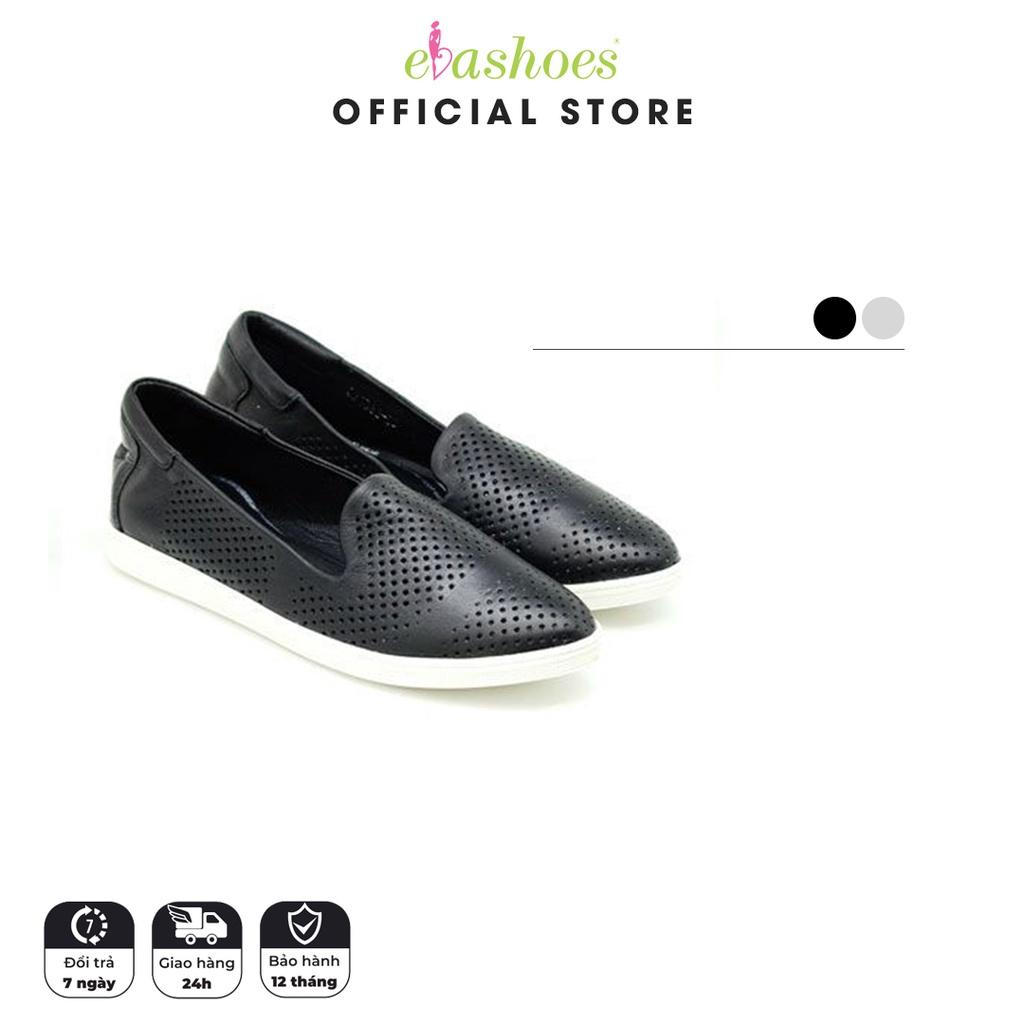 Giày Slipon Đế Độn 3cm Da Tổng Hợp Evashoes - Eva1382(Màu Đen, Trắng