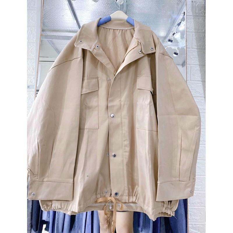 Áo khoác kaki oversize dáng siêu to khổng lồ K01A, kèm ảnh thật trong phần phân loại