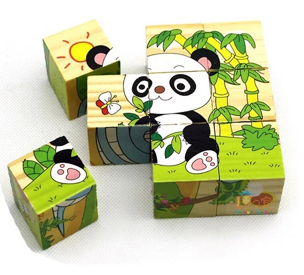 Ghép hình 3D 9 khối bằng gỗ