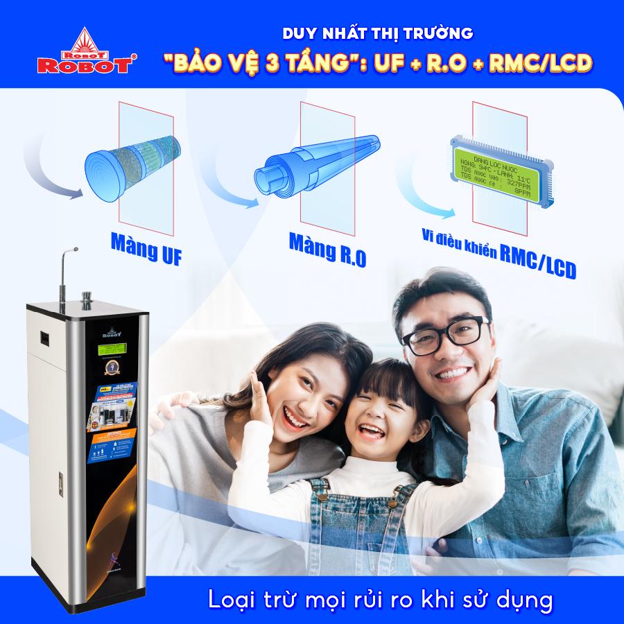 Máy Lọc Nước Nóng Thông Minh ROBOT CLASSY PRO 339GHKQ-UR 9 Cấp Lọc Công Nghệ Làm Nóng Thông Minh - Hàng Chính Hãng