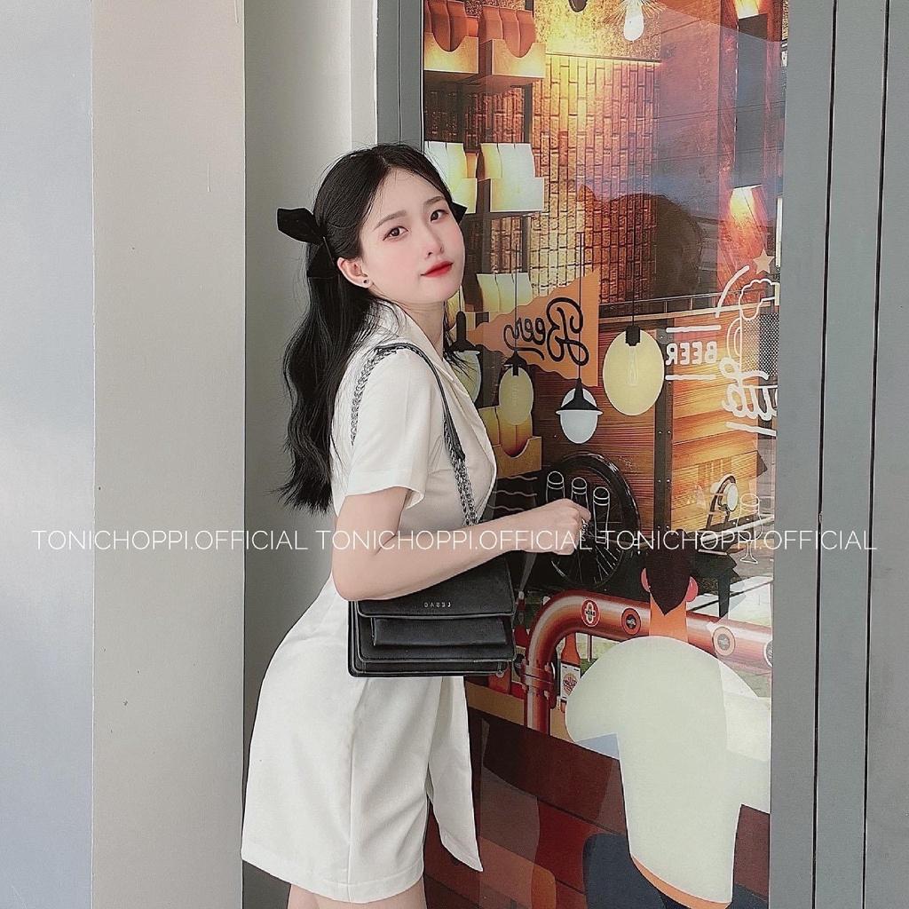 Jumpsuit nữ xòe kiểu sơ mi xẻ tà siêu xinh 2 màu sắc giúp nàng nổi bật dự tiệc, dạo phố