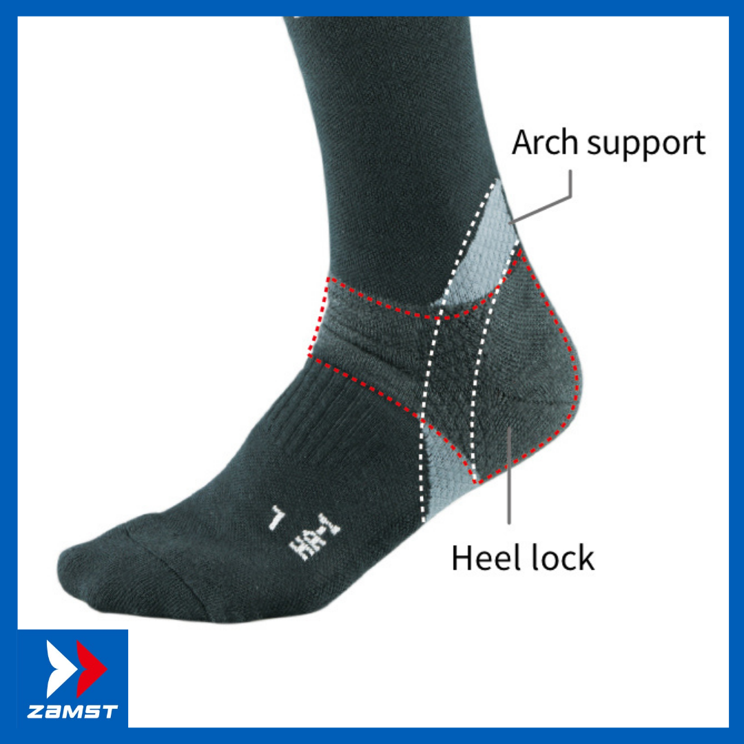 Vớ đa năng hỗ trợ nâng vòm, viêm cân gan chân, nén bắp chân ZAMST  HA-1 Compression (Socks)