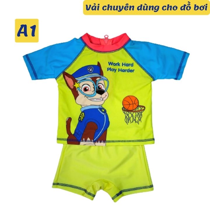 Đồ bơi cho bé trai -gái hình chó cứu hộ 10-39kg - độ co giãn tốt- Kiến Lửa