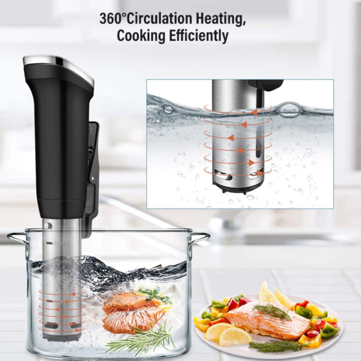 Máy nấu chậm thực phẩm Sous vide BioloMix SV-8008 với màn hình điều khiển chính xác kỹ thuật số LED - HÀNG NHẬP KHẨU