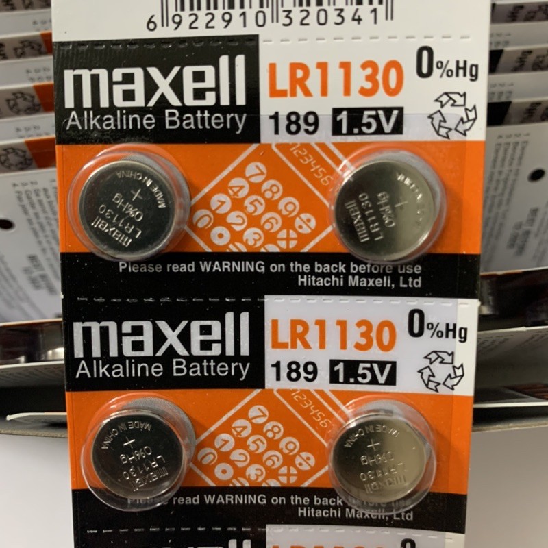 Pin LR1130 189 AG10 Maxell Alkaline 1.5V - Pin LR1130 Maxell 1.5V dành cho máy đo đường huyết, cân điện tử và các loại máy ( 1 Viên)