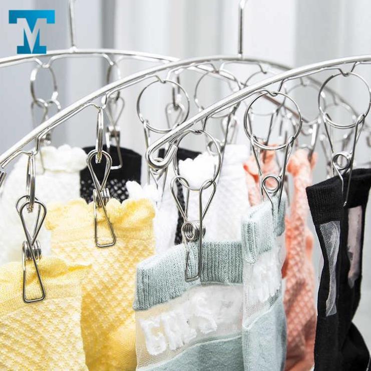 MÓC TREO PHƠI QUẦN ÁO INOX CHỐNG RƠI 10/20 KẸP CỐ ĐỊNH - Treo đồ nhà tắm, khăn tay, tất vớ, đồ lót