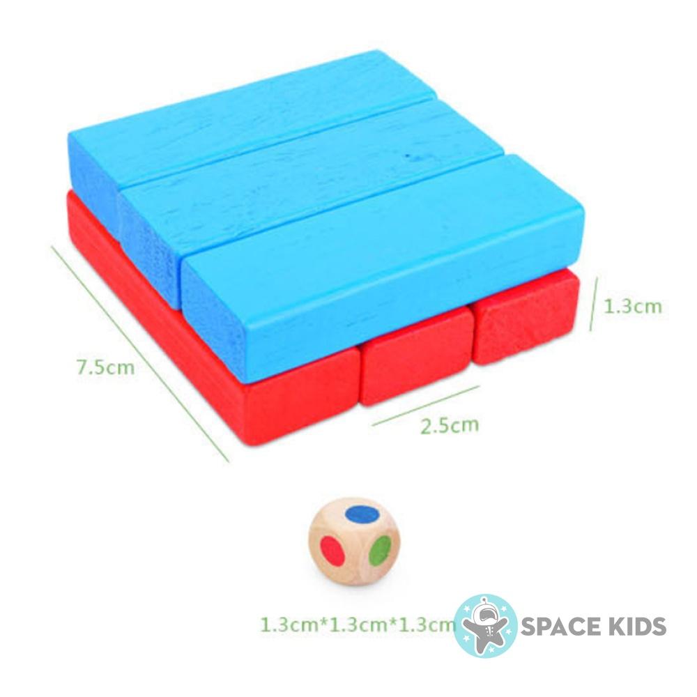 Đồ chơi rút gỗ cho bé 48 chi tiết kèm xúc xắc nhiều màu sắc cho bé vui chơi