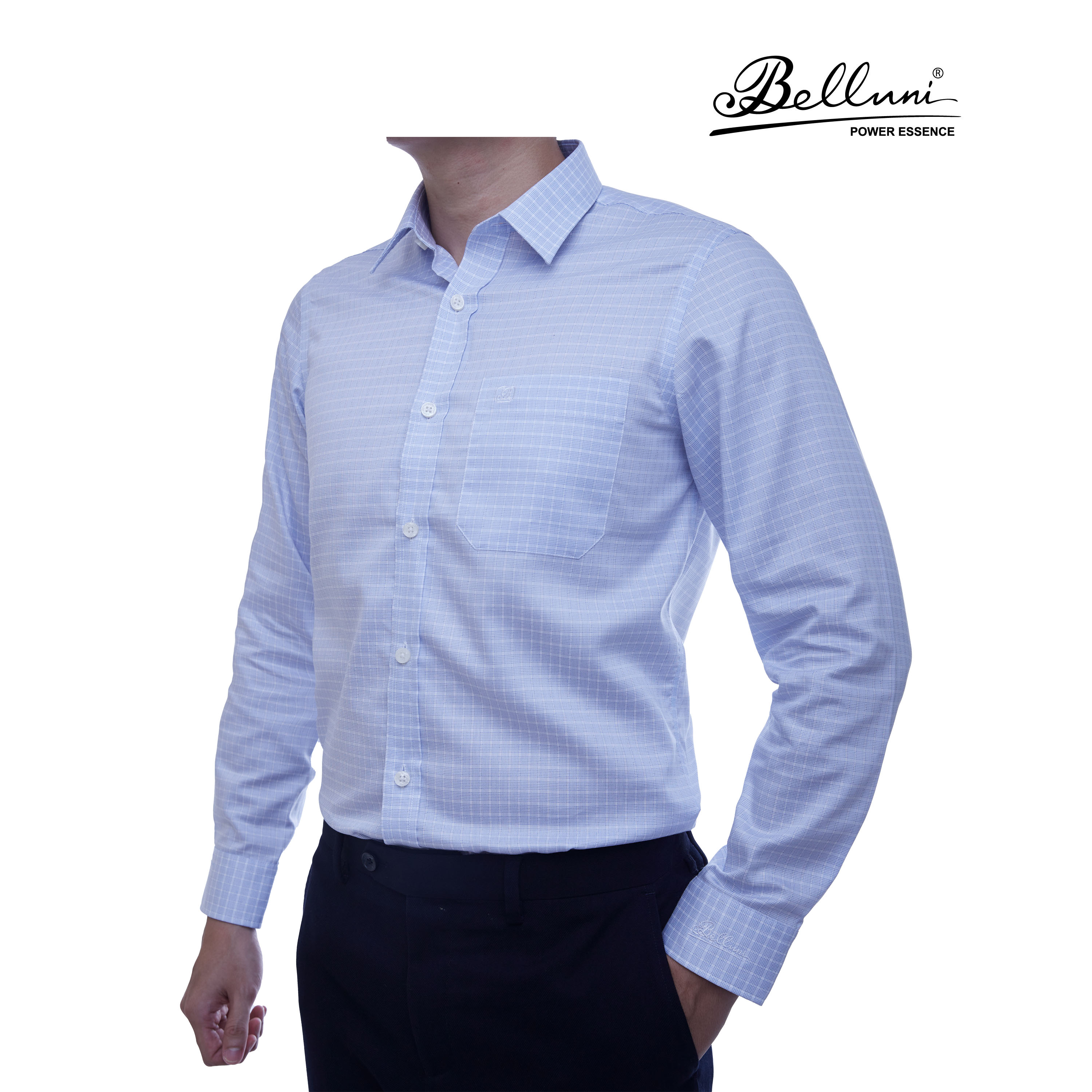 Áo sơ mi nam dài tay BELLUNI LUXURY Chất  Cotton cao cấp màu sắc trang nhã sang trọng - ABD.CM.BE.164.B7