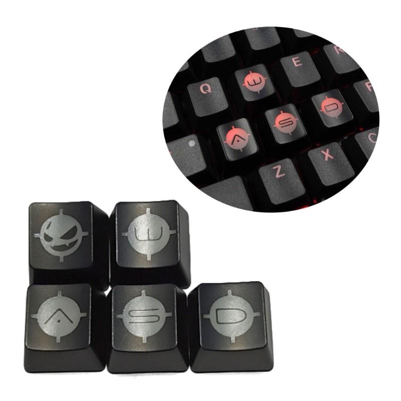 HSV 5Pcs ABS Mechanics Keyboard Keycap Small Devil keycaps ESC WASD Backlight KeyCap