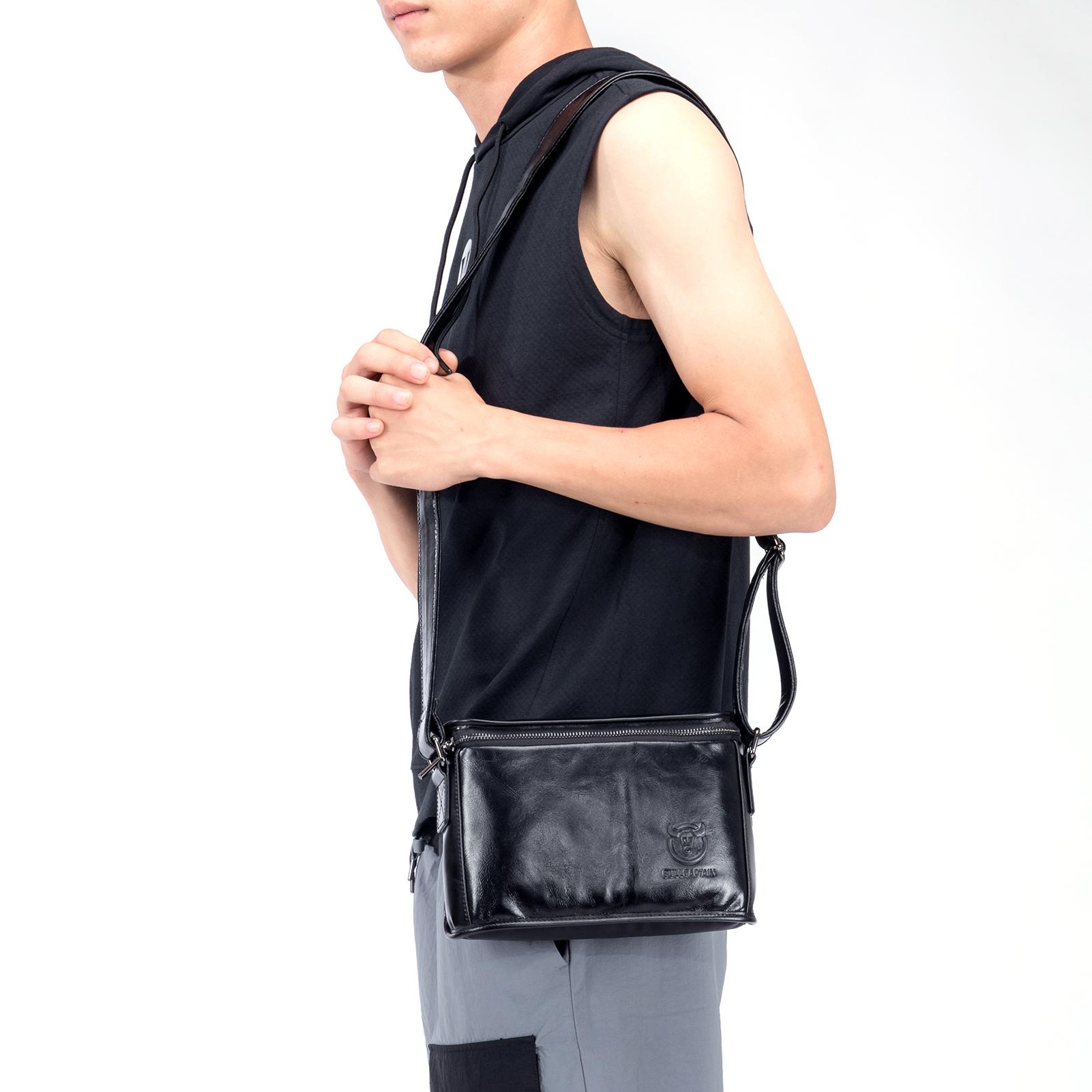 Túi Da Đeo Chéo Nam Sành Điệu Nằm Ngang Dành Cho Dân Công Sở Học Sinh Sinh Viên Bullcaptain