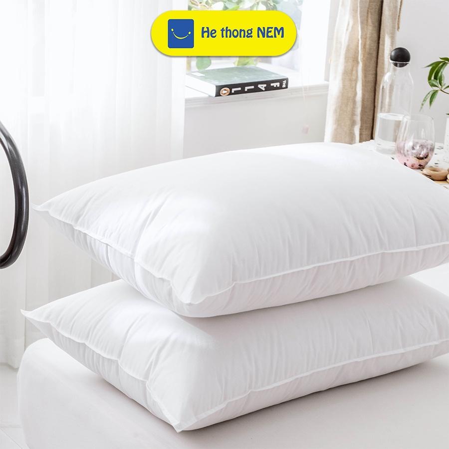 Ruột gối đầu bông gòn cao cấp gối nằm đầu giường bông gòn mềm 50x70 40x60 - Hệ Thống Nệm