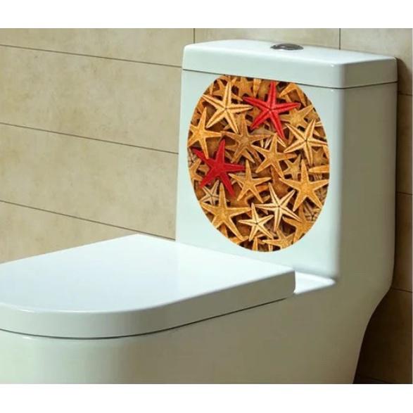 Decal dán Toilet - hình Chú Bò đen xinh xắn