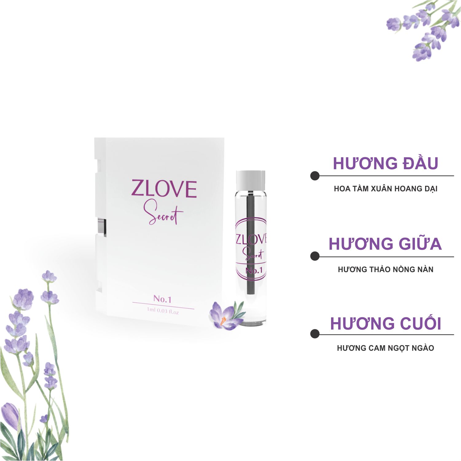 Nước Hoa Vùng Kín Zlove Secret -Hương Thơm Ngọt Ngào, Nữ Tính - Lưu Giữ Mùi Hương Cả Ngày (1ml)