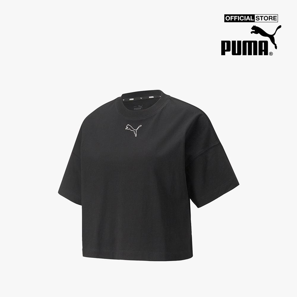 PUMA - Áo croptop nữ cổ tròn ngắn tay HER 847602