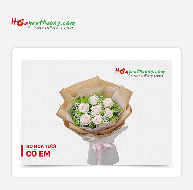 Hoa Yêu Thương - Evoucher Bó Hoa Tươi - Có Em