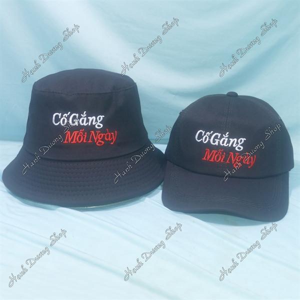 Set Nón Cặp Bucket &amp; Cap Cố Gắng Mỗi Ngày (CGM01);(KMG01) - Combo Cố Gắng Mỗi Ngày