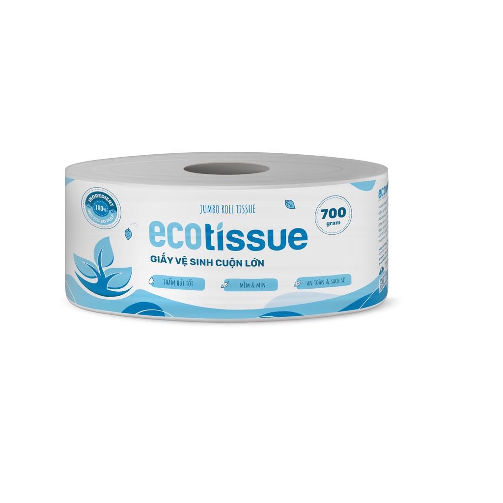 Combo 05 cuộn giấy vệ sinh giấy cuộn cao cấp Ecotissue cuộn lớn 700gr thấm hút tốt mềm mịn an toàn sạch sẽ